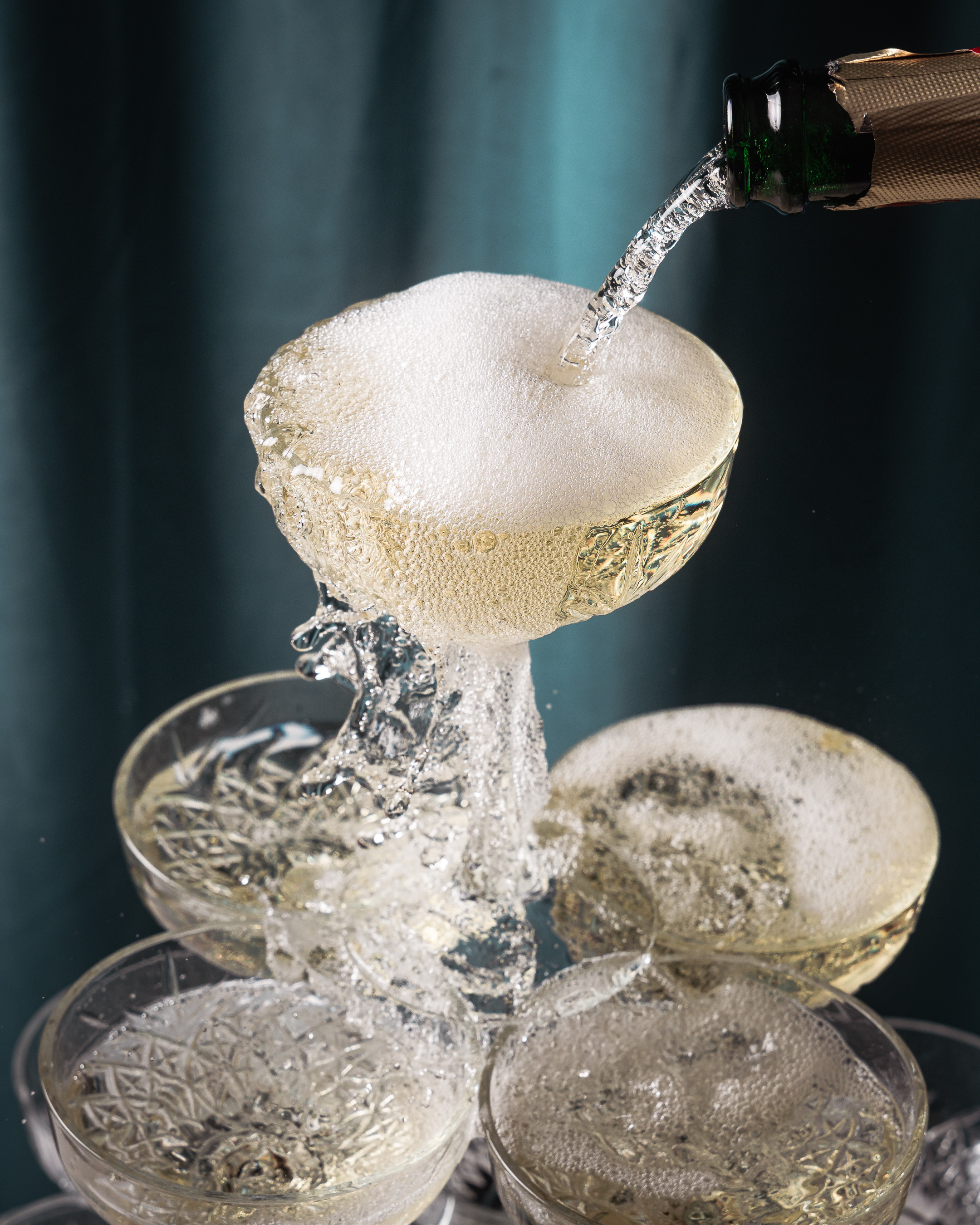 Klassischer Champagner Tower Hochzeit Hamburg